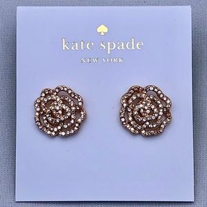 🌹 Kate Spade Rose Earrings Gold